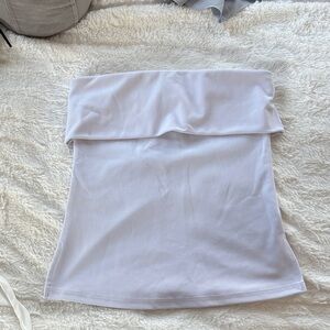 White Strapless Tube Top